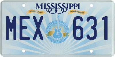 MS license plate MEX631