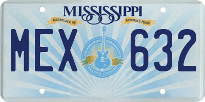 MS license plate MEX632