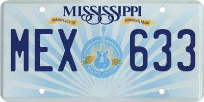 MS license plate MEX633