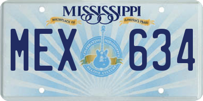 MS license plate MEX634