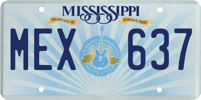 MS license plate MEX637