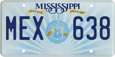 MS license plate MEX638