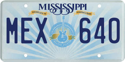 MS license plate MEX640