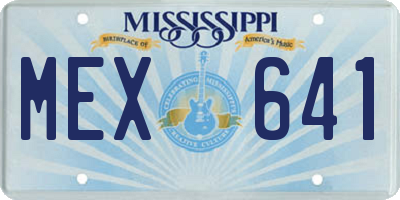 MS license plate MEX641