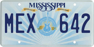 MS license plate MEX642