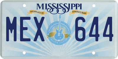 MS license plate MEX644