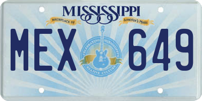 MS license plate MEX649