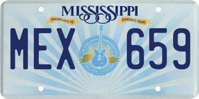 MS license plate MEX659