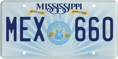 MS license plate MEX660