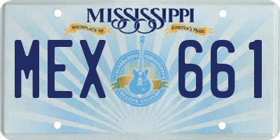 MS license plate MEX661