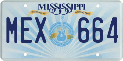 MS license plate MEX664