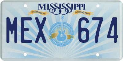 MS license plate MEX674