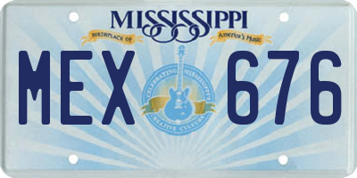 MS license plate MEX676