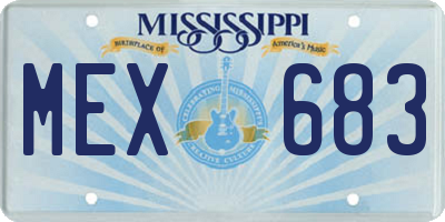 MS license plate MEX683