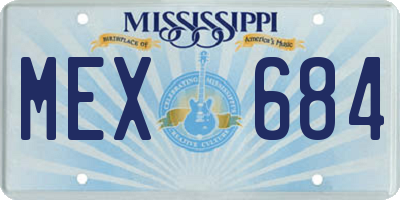 MS license plate MEX684