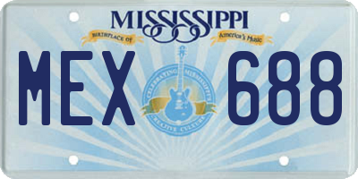 MS license plate MEX688