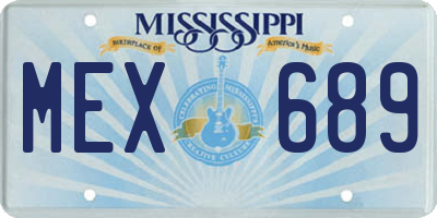 MS license plate MEX689