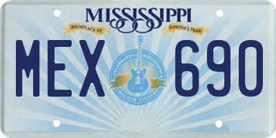 MS license plate MEX690