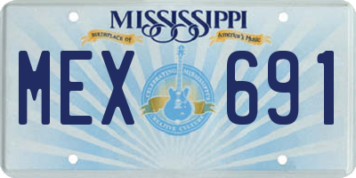 MS license plate MEX691