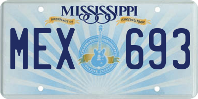 MS license plate MEX693