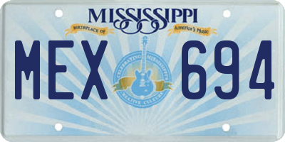 MS license plate MEX694