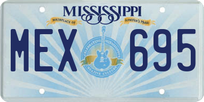 MS license plate MEX695
