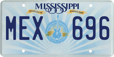 MS license plate MEX696
