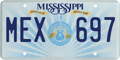 MS license plate MEX697