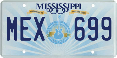 MS license plate MEX699
