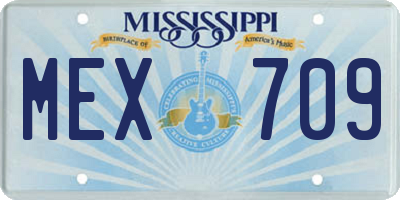 MS license plate MEX709