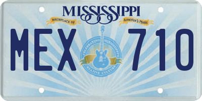 MS license plate MEX710