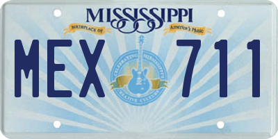MS license plate MEX711