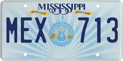 MS license plate MEX713