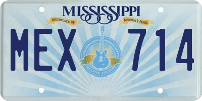 MS license plate MEX714