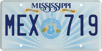 MS license plate MEX719