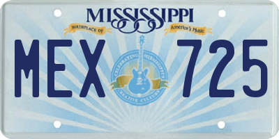 MS license plate MEX725