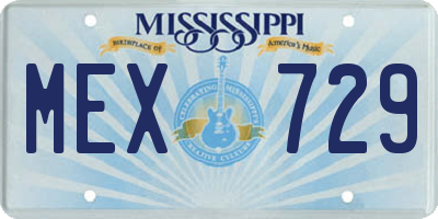 MS license plate MEX729