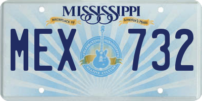 MS license plate MEX732