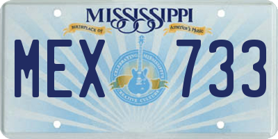 MS license plate MEX733