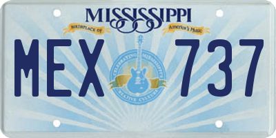 MS license plate MEX737