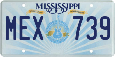 MS license plate MEX739