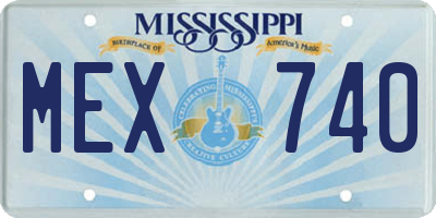 MS license plate MEX740