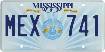 MS license plate MEX741