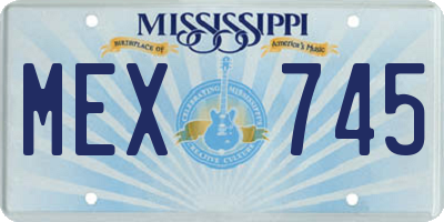 MS license plate MEX745
