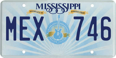 MS license plate MEX746