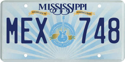 MS license plate MEX748