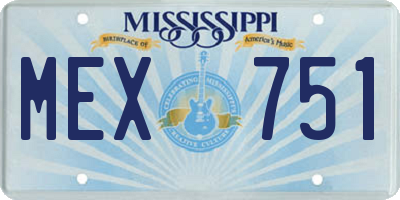 MS license plate MEX751