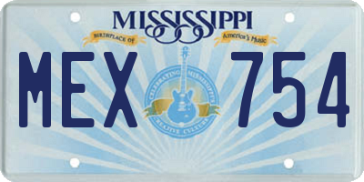 MS license plate MEX754