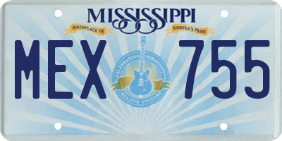 MS license plate MEX755