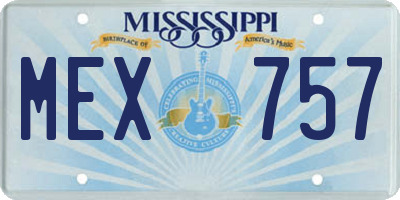 MS license plate MEX757